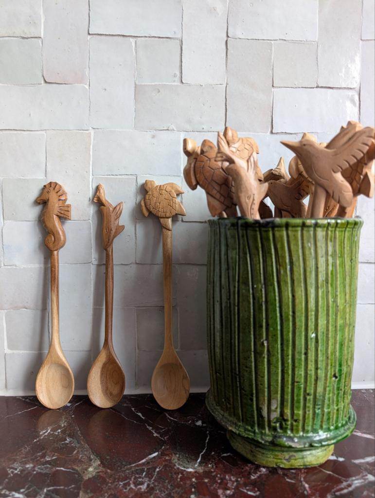 Hand gemaakte houten lepels Bali, Huis en Inrichting, Ophalen of Verzenden, Nieuw, Hout, Bruin