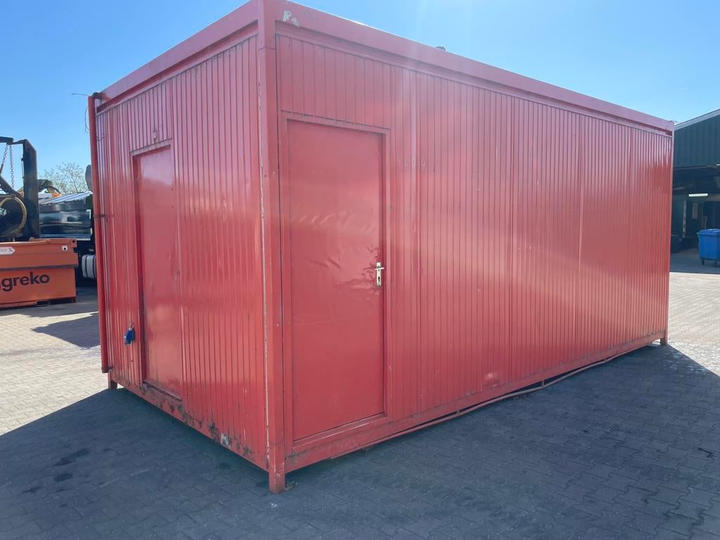 Kantoorunit bouwkeet met keukenblok en toilet, Ophalen