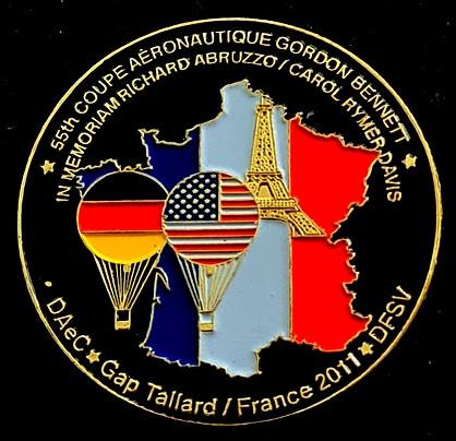 55th Coupe Aeronautique Gordon Bennett-France 2011 ballonpin, Verzenden, Nieuw, Transport, Speldje of Pin