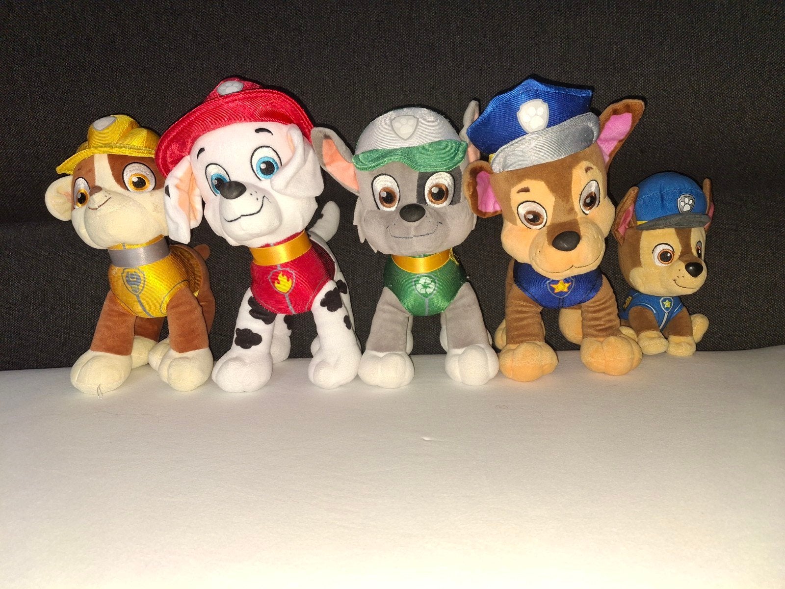 Paw Patrol Knuffels - Rubble, Marshall, Chase, Rocky, Kinderen en Baby's, Speelgoed | Knuffels en Pluche, Ophalen, Gebruikt, Hond