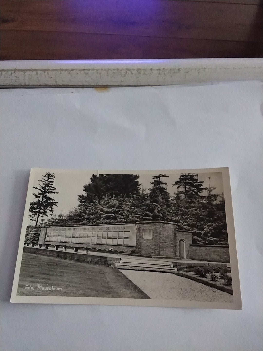 Oude ansichtkaart Ede, Mausoleum - Gelopen 1956, Ophalen of Verzenden, 1940 tot 1960, Gelopen, Gelderland