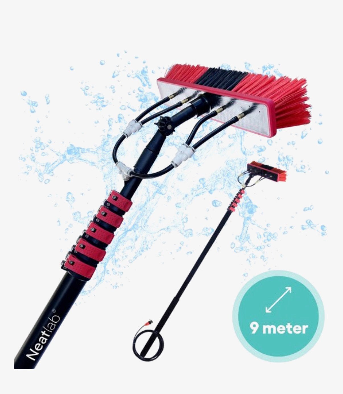 Neatlab Telescoopsteel met Waterdoorvoer -9m- Met Borstel, Ophalen, Overige typen