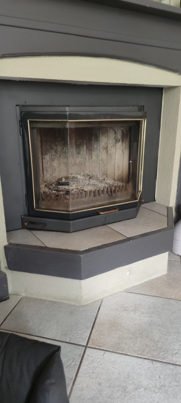 barbas inbouw hoekhouthaard, Huis en Inrichting, Ophalen of Verzenden, Gebruikt, Inbouwhaard, Houthaard