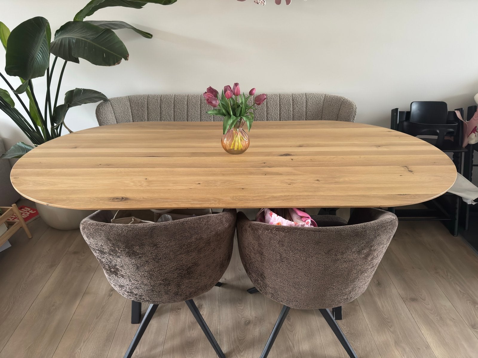 Ovale eiken eettafel ‘Casco’ Eijerkamp - 200x100x77 cm, Ophalen, 100 tot 150 cm, Eikenhout, Zo goed als nieuw