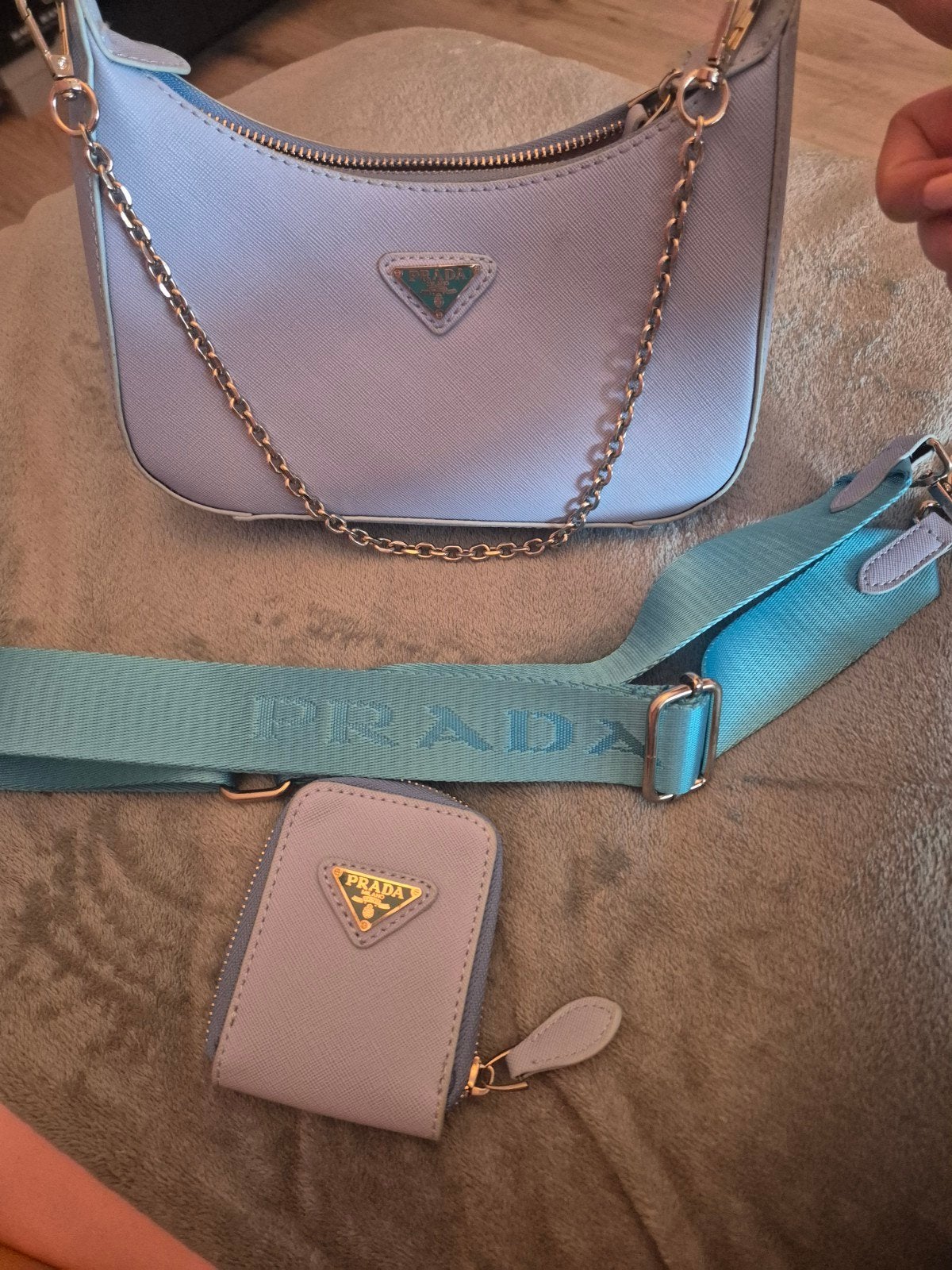 Prada tas lichtblauw, Ophalen of Verzenden, Nieuw, Blauw, Handtas
