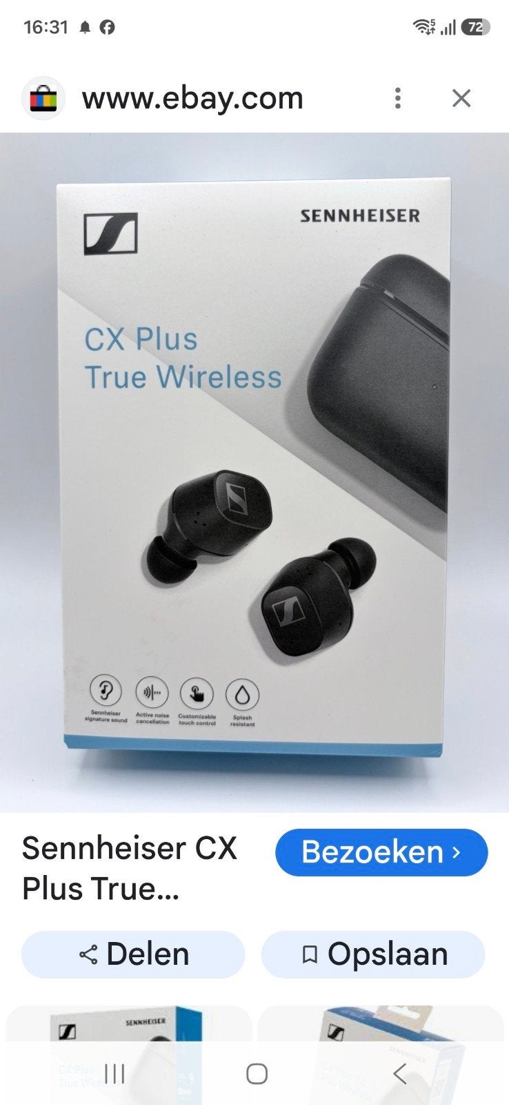 Sennheiser CX Plus True Wireless In-ear Koptelefoon Zwart, Ophalen of Verzenden