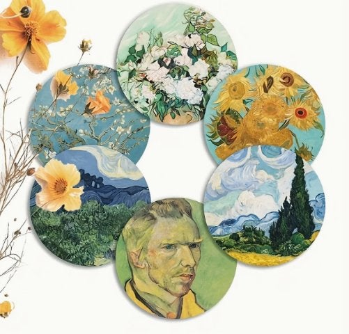Onderzetters met van Gogh afbeeldingen, Glasonderzetter, Stapelbaar, Ophalen of Verzenden, Kunststof