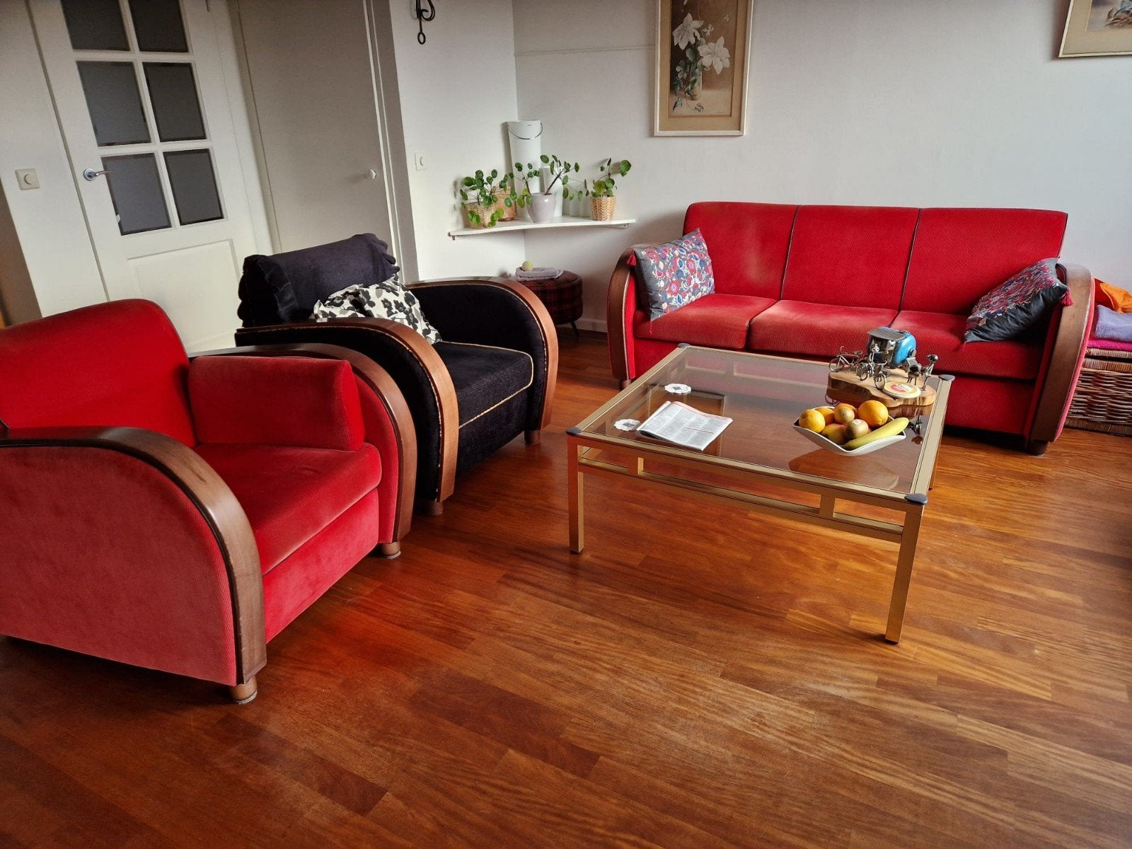 Art Deco Rooker bankstel: driezitsbank en 2 fauteuils, Huis en Inrichting, Banken | Bankstellen, Ophalen, Driepersoons, 75 tot 100 cm