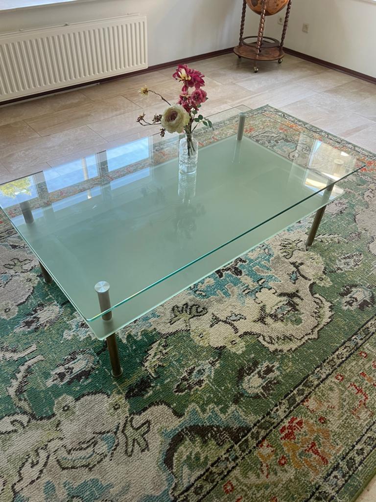 Gratis glazen salontafel, Ophalen, 100 tot 150 cm, 50 tot 100 cm, Zo goed als nieuw