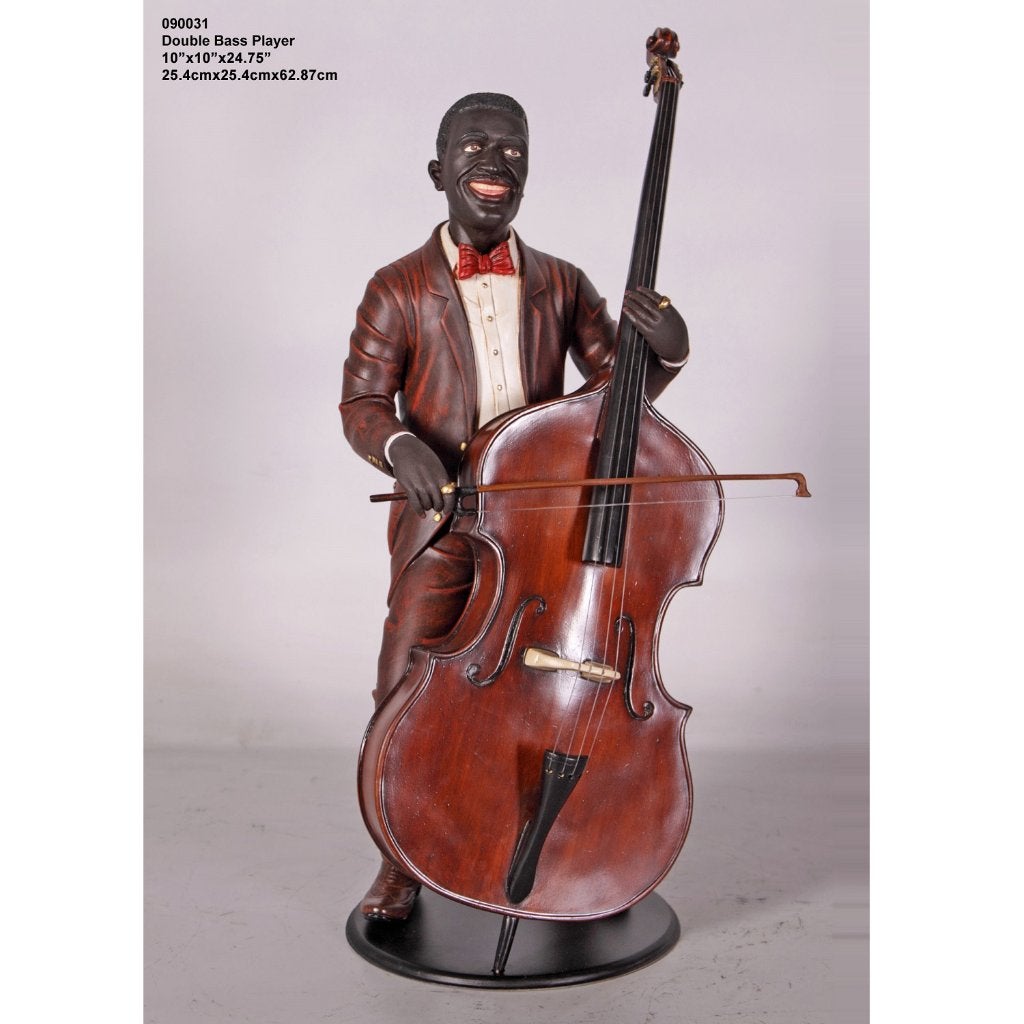 Double Bass Player – Jazz Bassist beeld Hoogte 63 cm