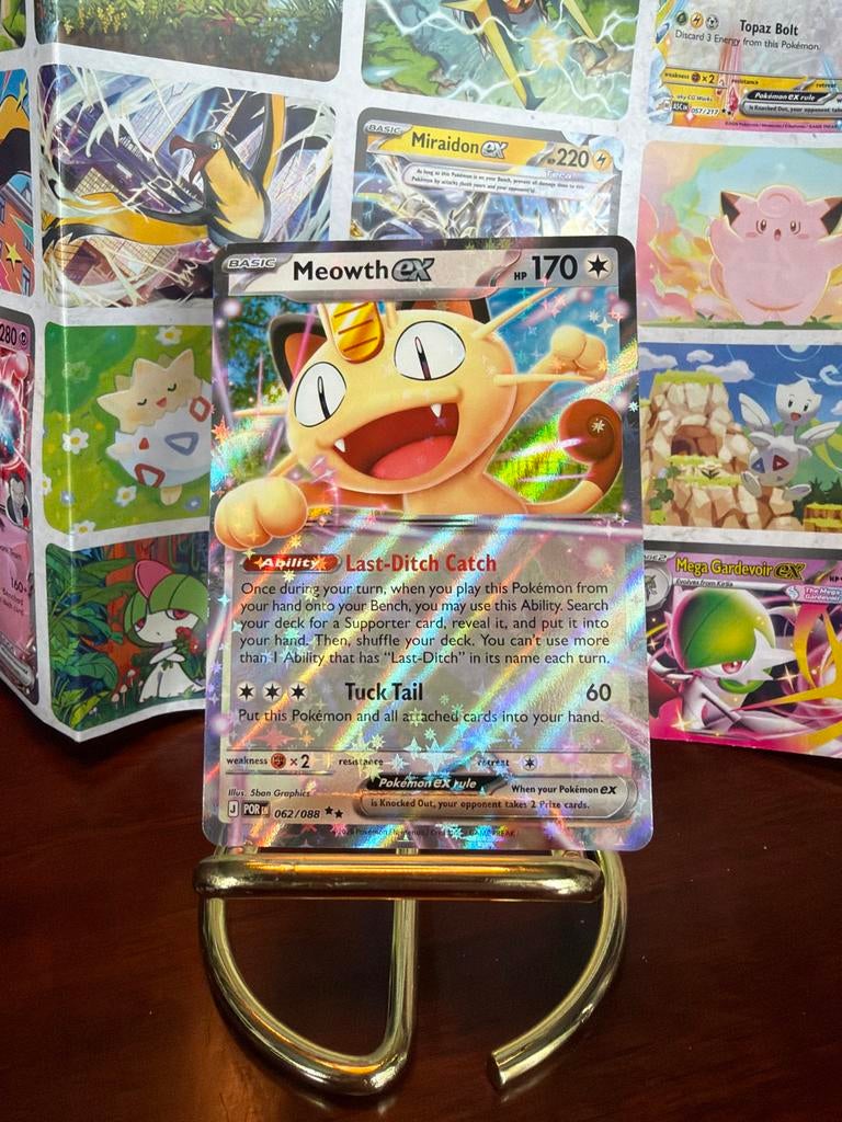 Meowth ex 062/088 - Pokemon kaart, Ophalen of Verzenden, Zo goed als nieuw, Losse kaart, Foil