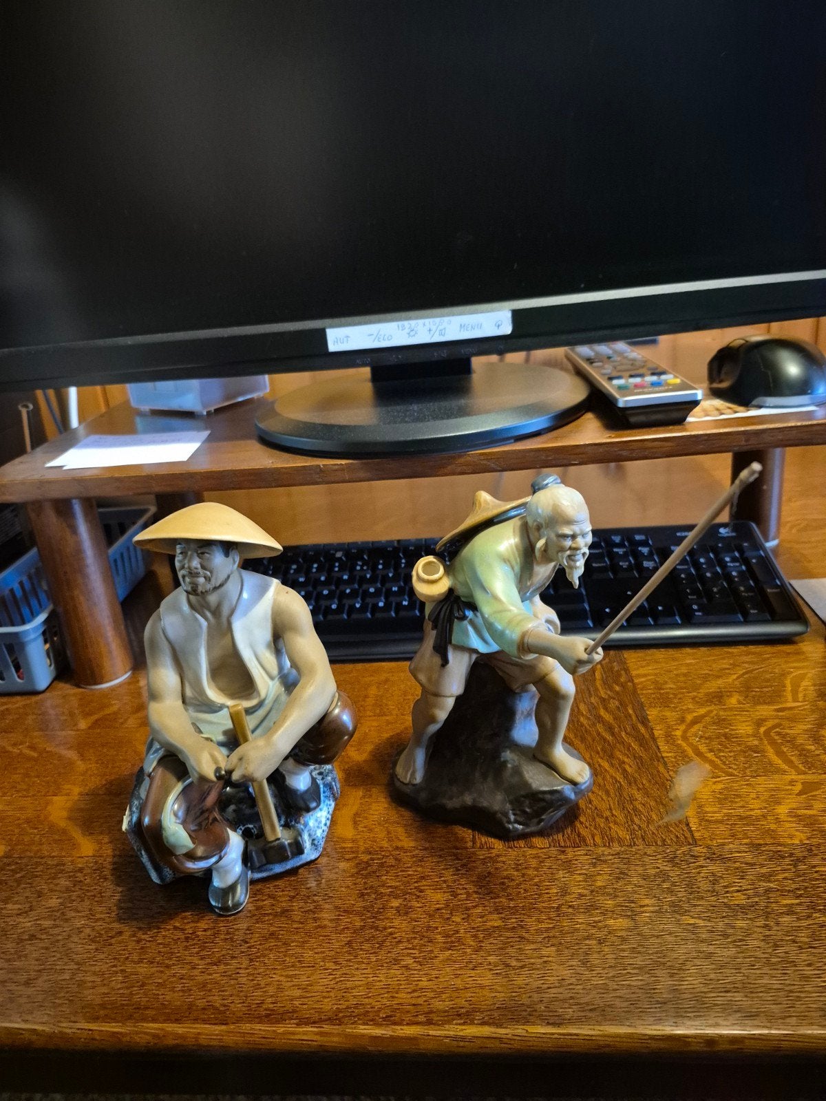 Verschillende Chinese vazen en 2 Beeldjes., Ophalen