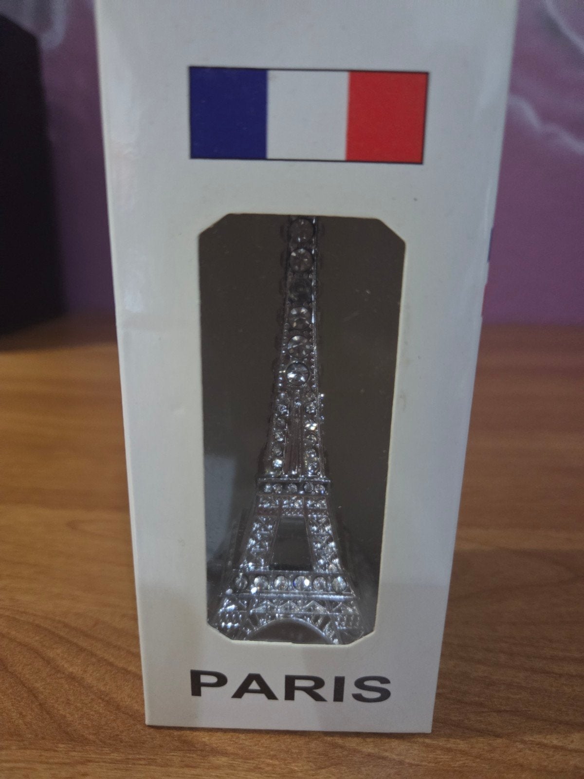 Eiffeltoren beeldje 13cm met diamanten - Parijs souvenir, Verzamelen, Beelden en Beeldjes, Ophalen of Verzenden