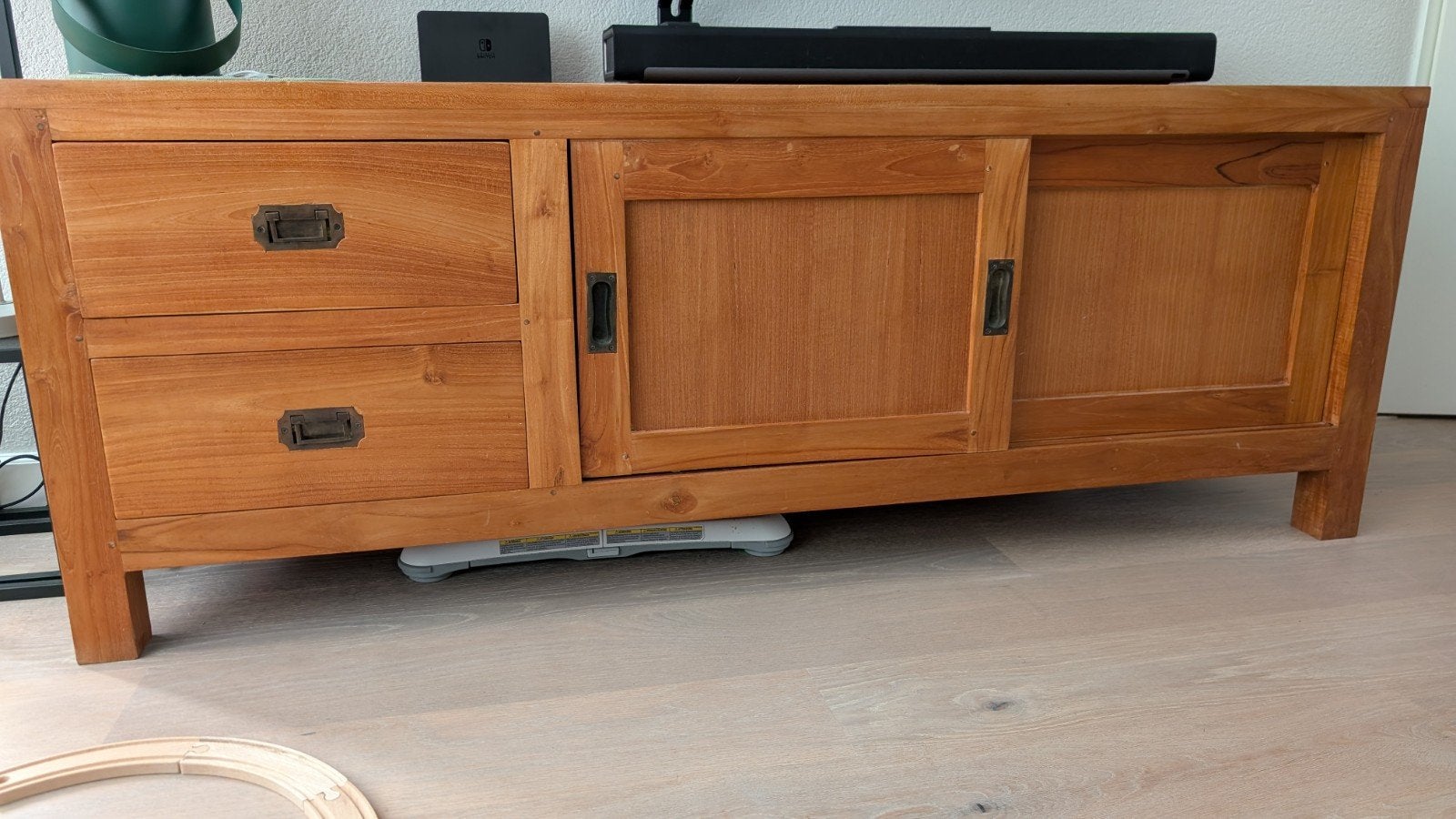 Teak houten TV kast, Ophalen, 25 tot 50 cm, Minder dan 100 cm
