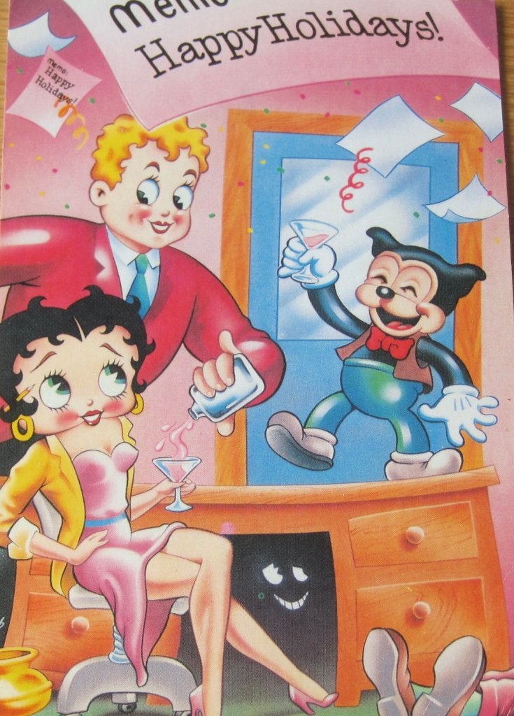 Betty Boop en Bimbo op ansichtkaart - 1985, Verzamelen, Ophalen of Verzenden, 1980 tot heden, Gelopen, Overige thema's