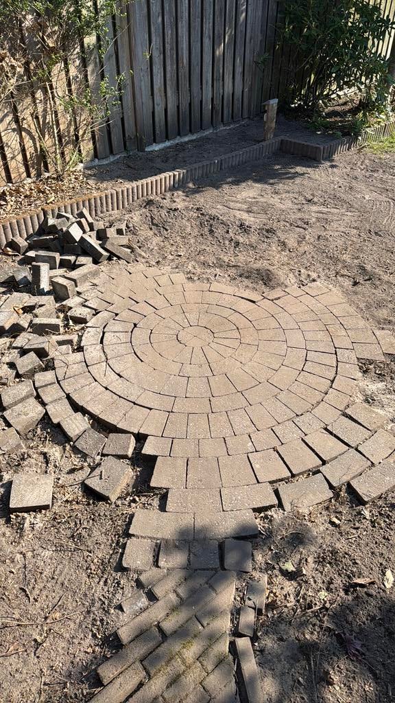Cirkel terras diameter 240cm gratis af te halen, Ophalen, Gebruikt, Beton, Klinkers