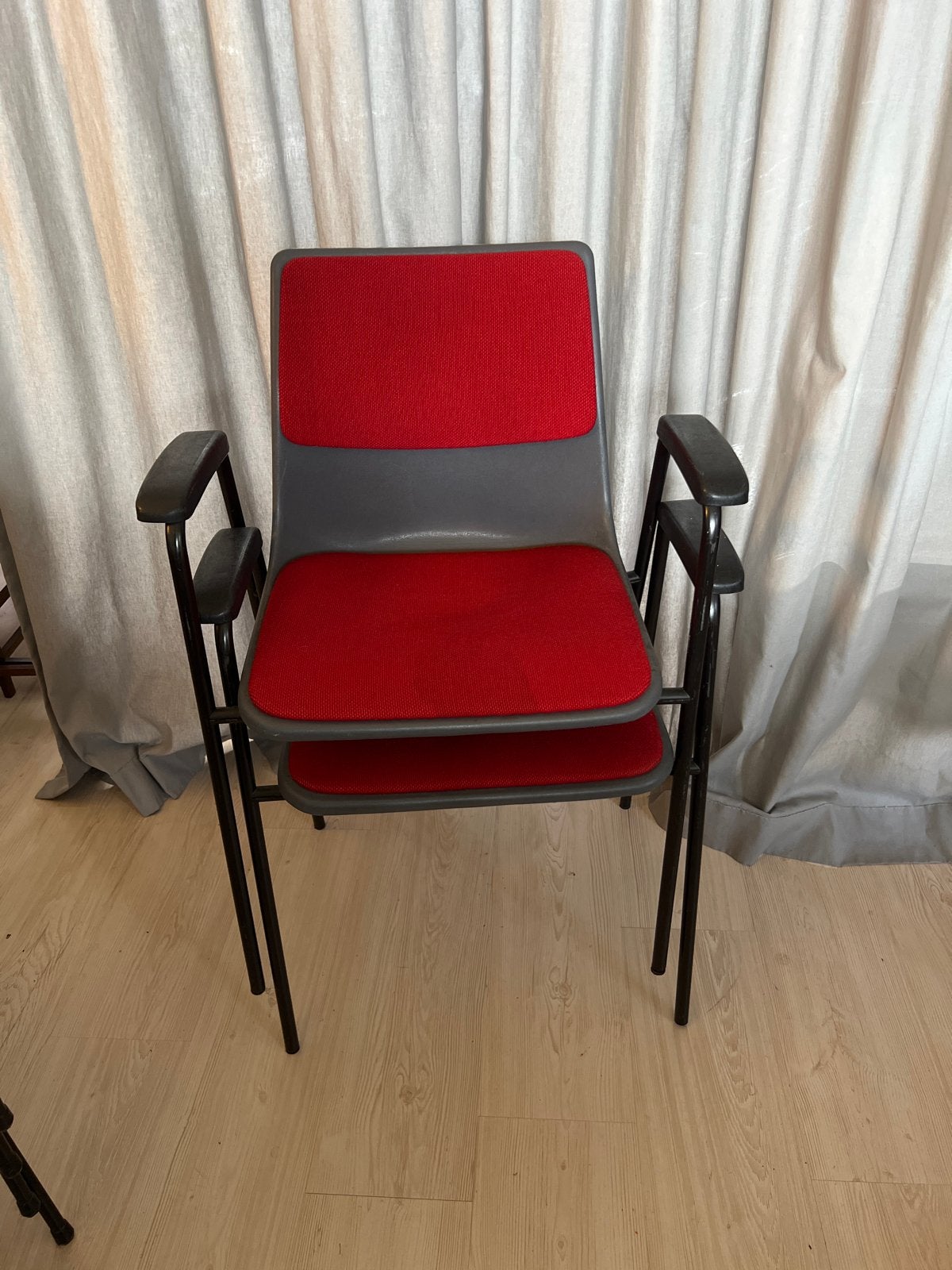 Set van 2 stapelbare stoelen Schröder&Henzelmann Vintage, Ophalen, Gebruikt, Twee, Kunststof