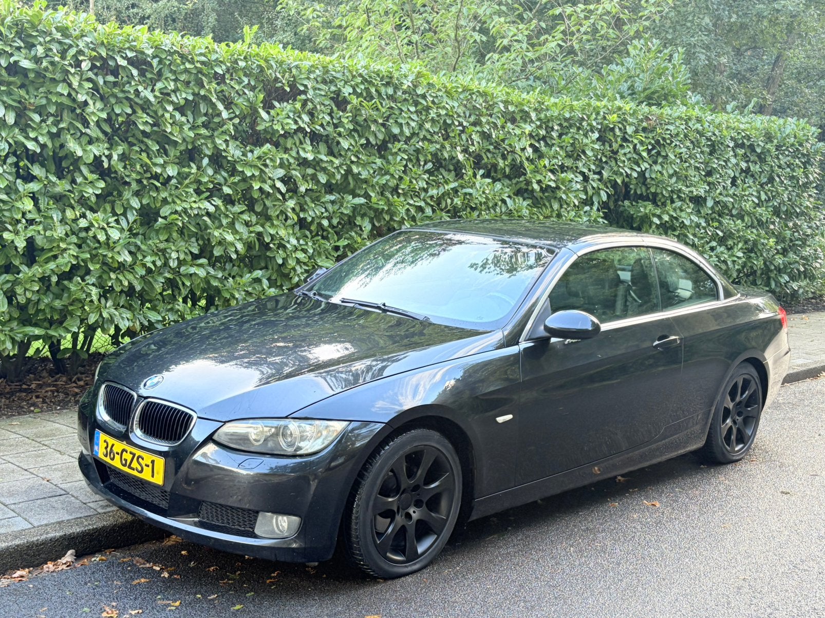 BMW 3-Serie 2.0 I 320 Cabrio 2008 Zwart, Auto's, 1995 cc, 4 cilinders, Cabriolet, 4 stoelen