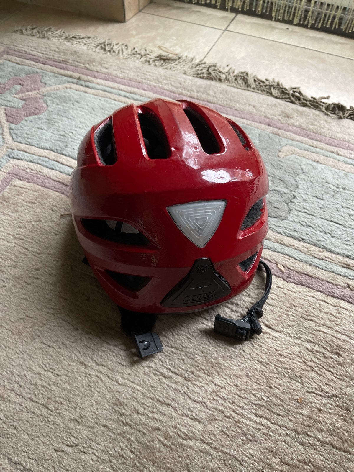 ABUS Fietshelm met LED-verlichting - Maat 56-62cm, Ophalen of Verzenden, Gebruikt, Overige maten, Heer of Dame