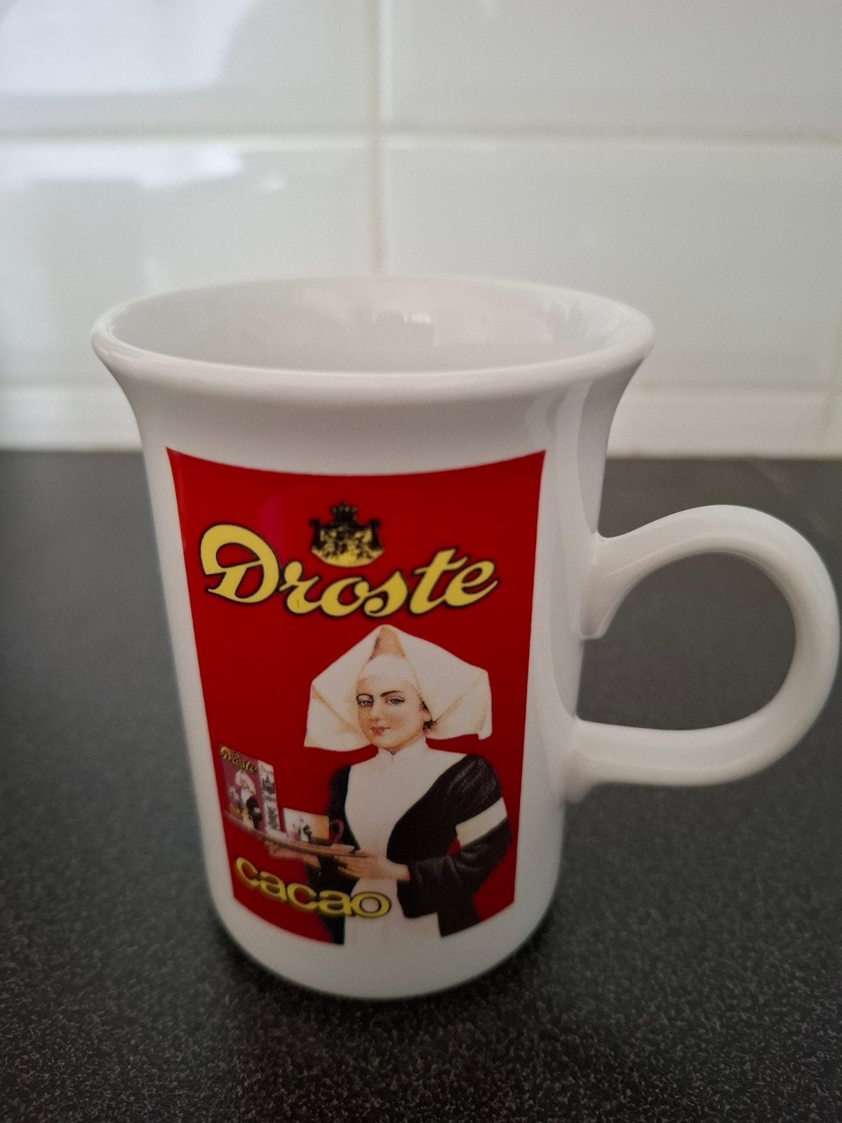 Droste Cacao Mok - Zeldzaam Design, Antiek en Kunst, Antiek | Porselein, Ophalen of Verzenden