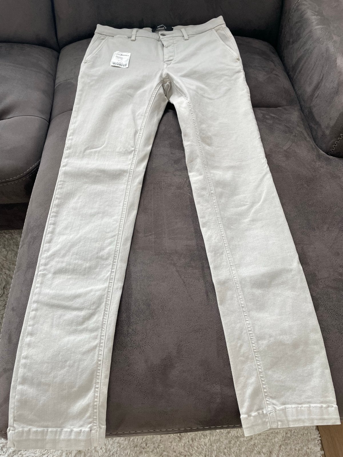 Replay Hyperflex Zeumar Slim Fit Chino Chalk Grey W31 L34, Ophalen of Verzenden, Nieuw, Overige maten, Grijs