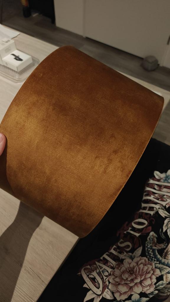 Lampenkap, oker geel, Ophalen of Verzenden, Zo goed als nieuw, Rond, Minder dan 25 cm