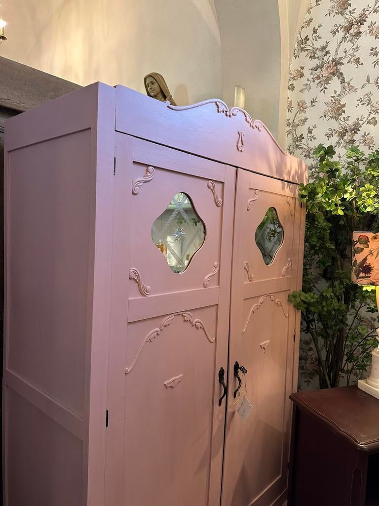 Antieke Legkast, Roze met spiegeldetails, landelijk wonen, Ophalen, Gebruikt, IL Fienile, Hoofdstraat 15 De Steeg