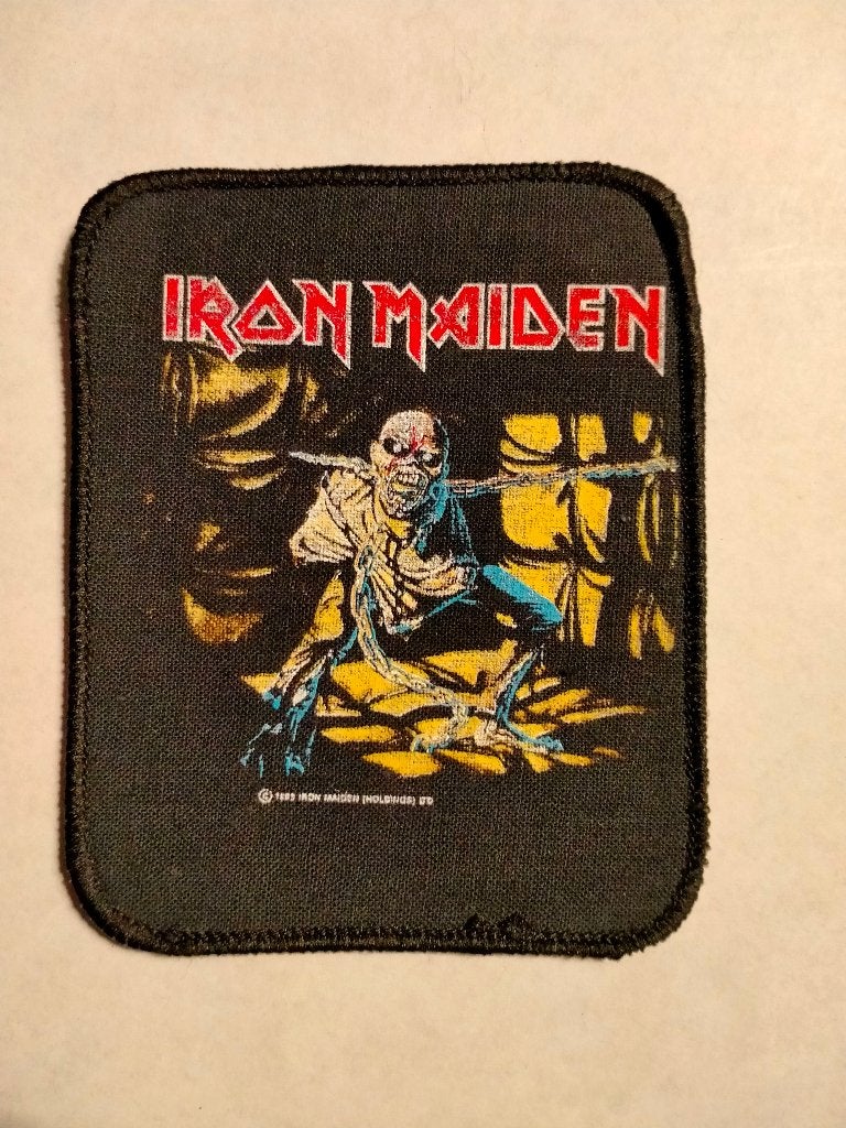 Iron Maiden Piece of Mind vintage metal muziek kleding patch, Ophalen of Verzenden, Zo goed als nieuw, Kleding