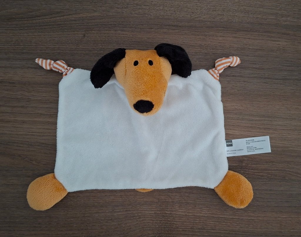 Knuffeldoekje, Knuffel van Hema Hond, Hondje, Tekkel, Hema, Ophalen of Verzenden, Zo goed als nieuw, Knuffeldoekje