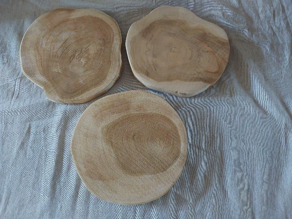 Teak houten schijven. NIEUW!!, Ophalen of Verzenden, Nieuw, Rond, Hout