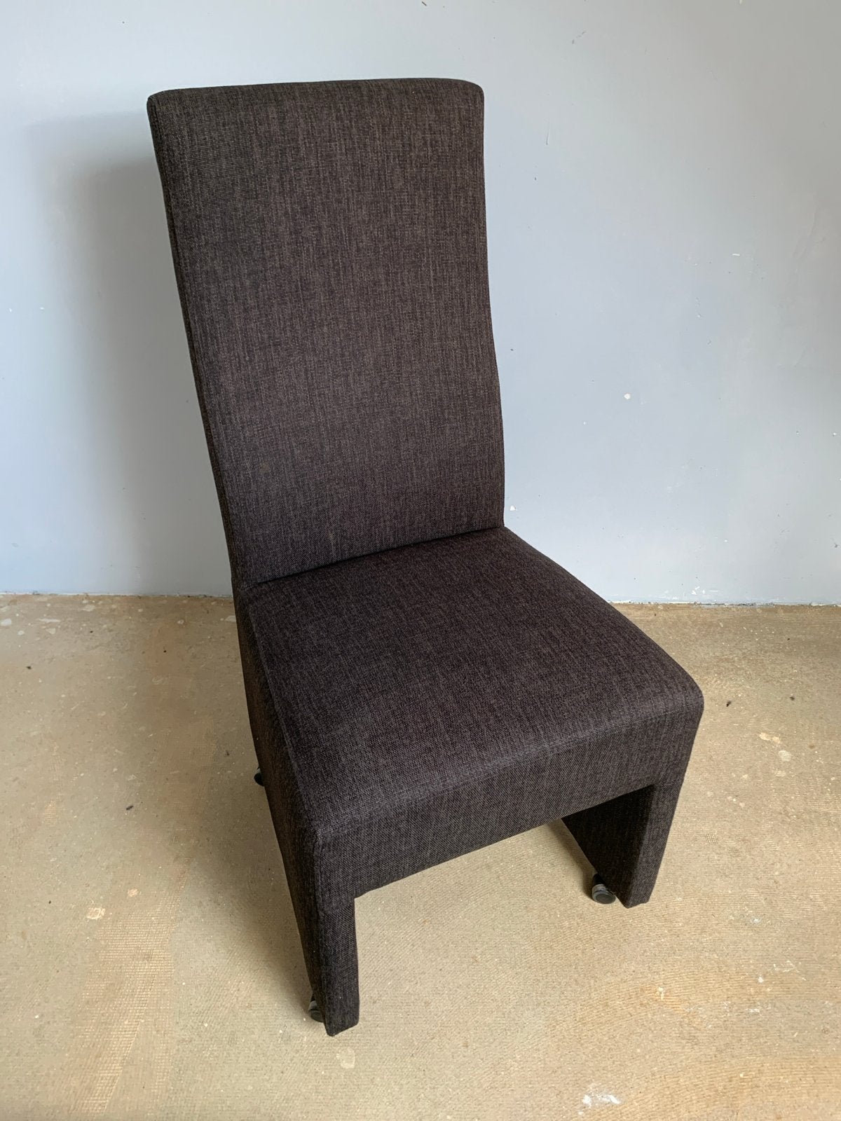 Moderne antraciete eetkamerstoelen met hoge rugleuning, Ophalen, Gebruikt, Overige kleuren, Vier