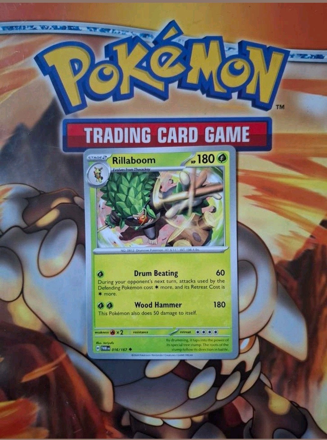 Rillaboom 016/167 Twilight masquerade pokemon kaart nm, Ophalen of Verzenden, Zo goed als nieuw, Losse kaart