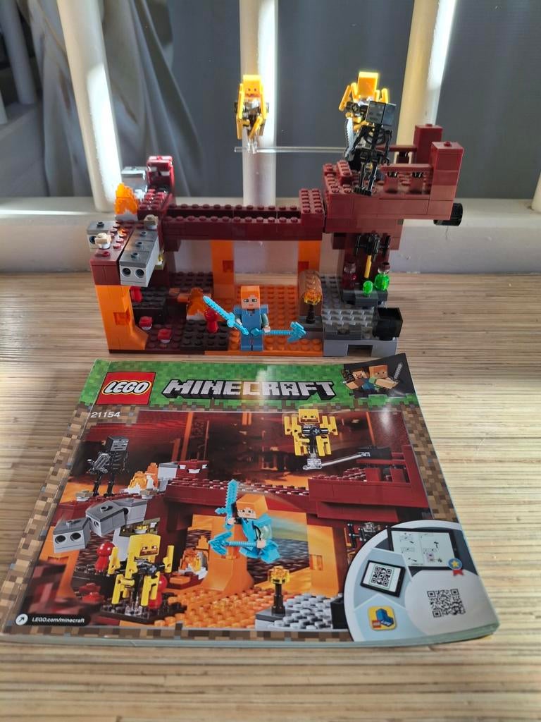 Lego Minecraft 21154 Blaze Bridge compleet n boekje, Kinderen en Baby's, Speelgoed | Duplo en Lego, Minecraft, Lego, Ophalen of Verzenden