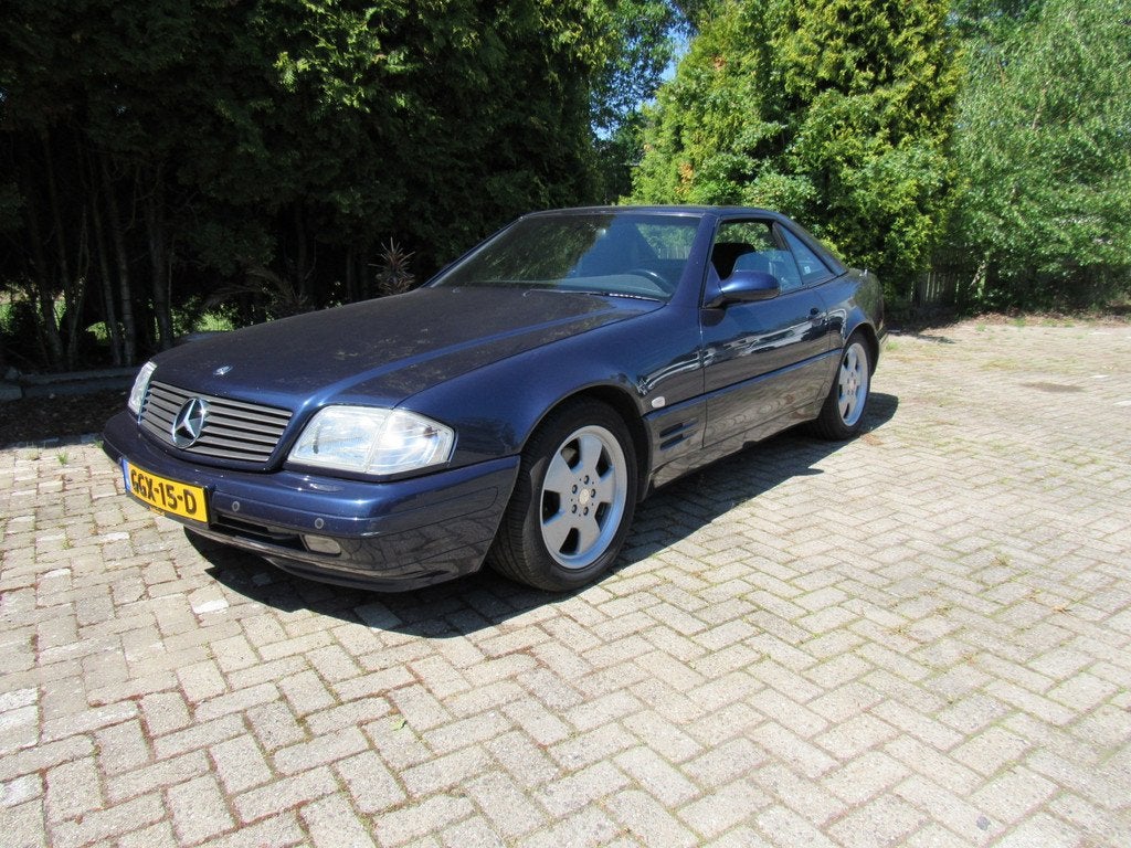 Mercedes-Benz SL-klasse Cabrio 320 zeer mooi LPG G3 Taxatie, Auto's, Achterwielaandrijving, Gebruikt, Zwart, Cabriolet
