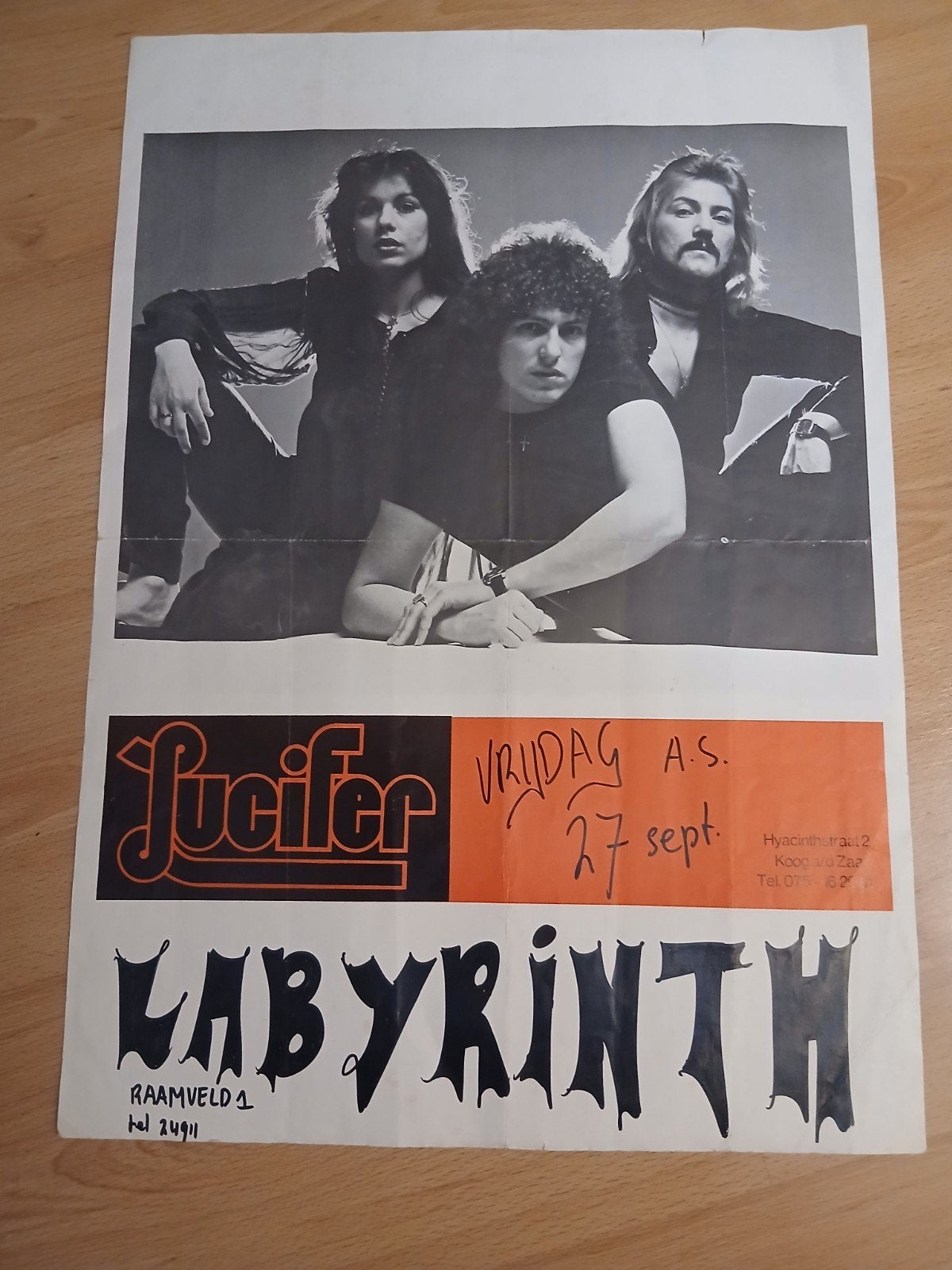 Oude poster van de groep Lucifer, Ophalen of Verzenden, A1 t/m A3