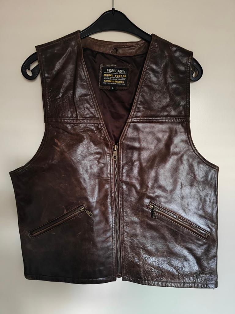 Mooi lederen bikervest mt L, Verzenden, Tweedehands, Jas | leer