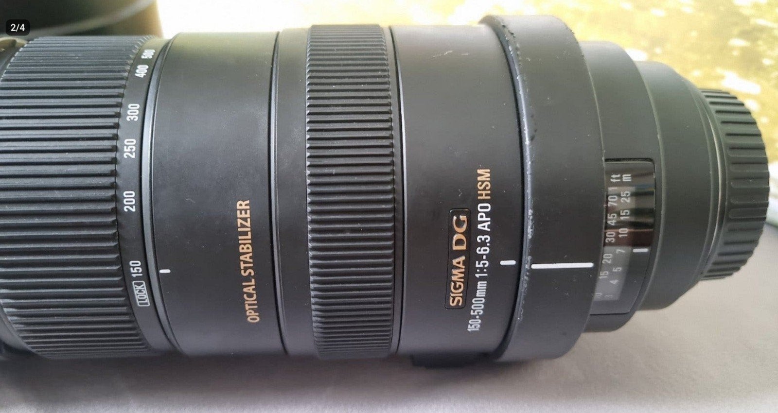 Sigma DG 150-500mm f/5-6.3 APO HSM OS Telelens (Voor Canon), Gebruikt, Sigma, Zonnekap, Overige vattingen