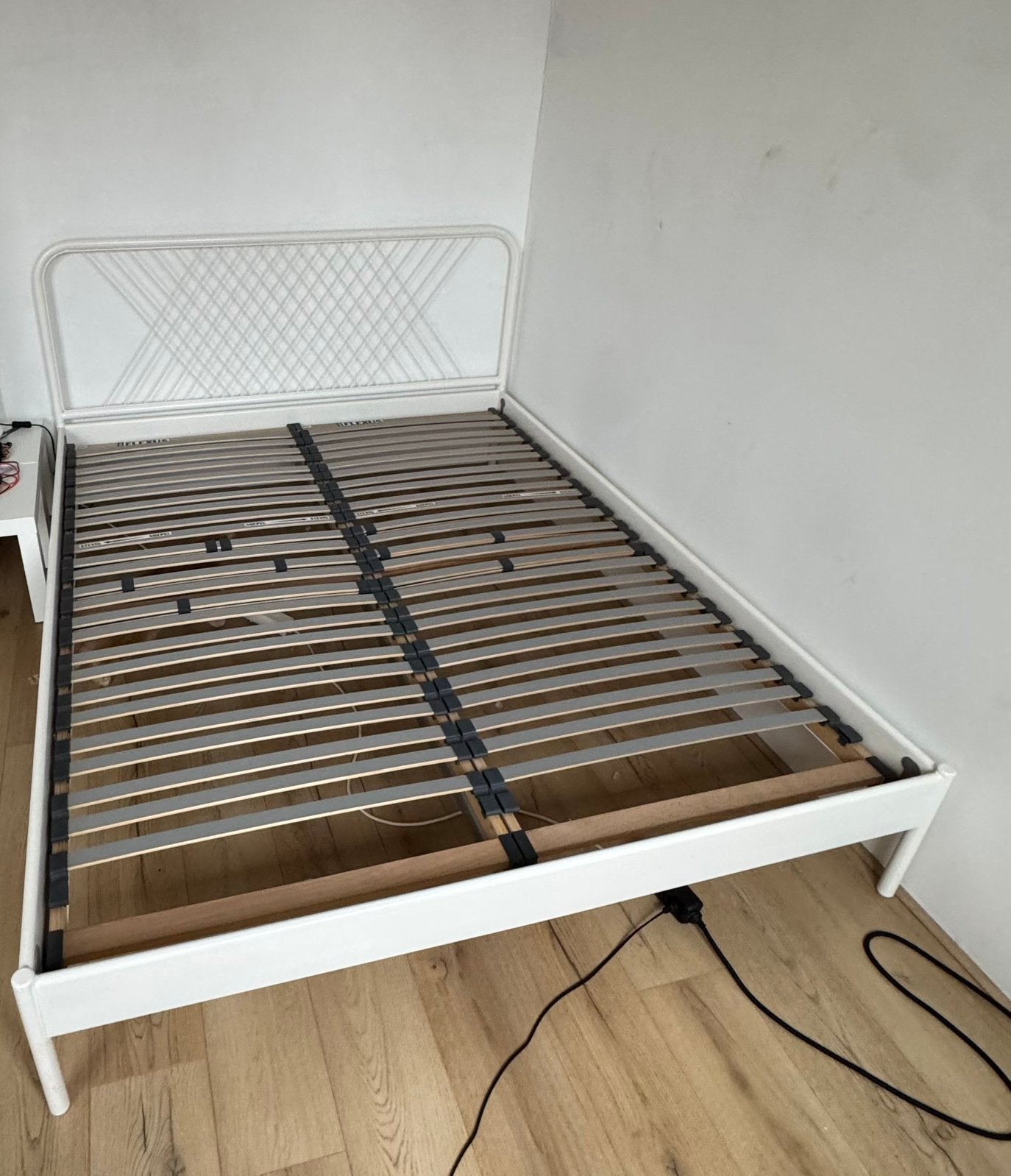 Ikea Nesttun bed 160, Ophalen, Gebruikt, Wit, Tweepersoons