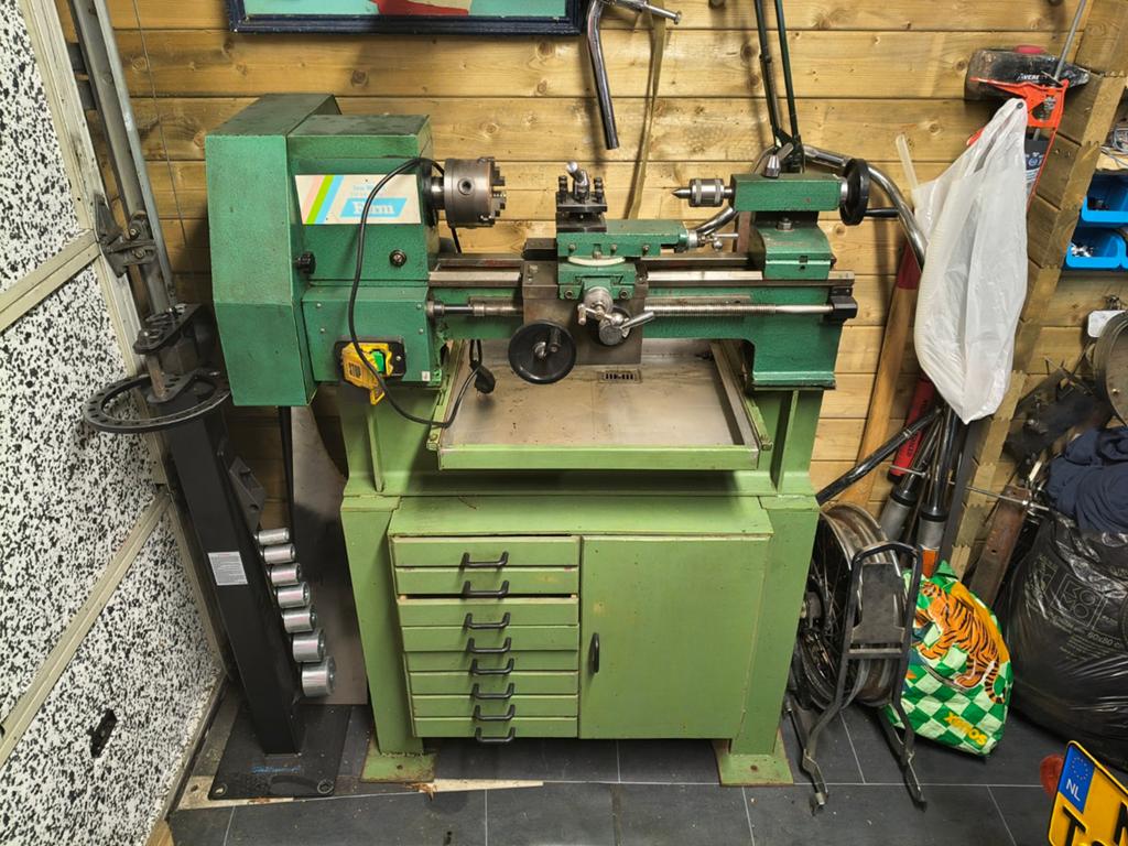 Ferm draaibank MD-350 metaal 220 volt, Ophalen, Gebruikt, Metaaldraaibank, 500 tot 1000 mm