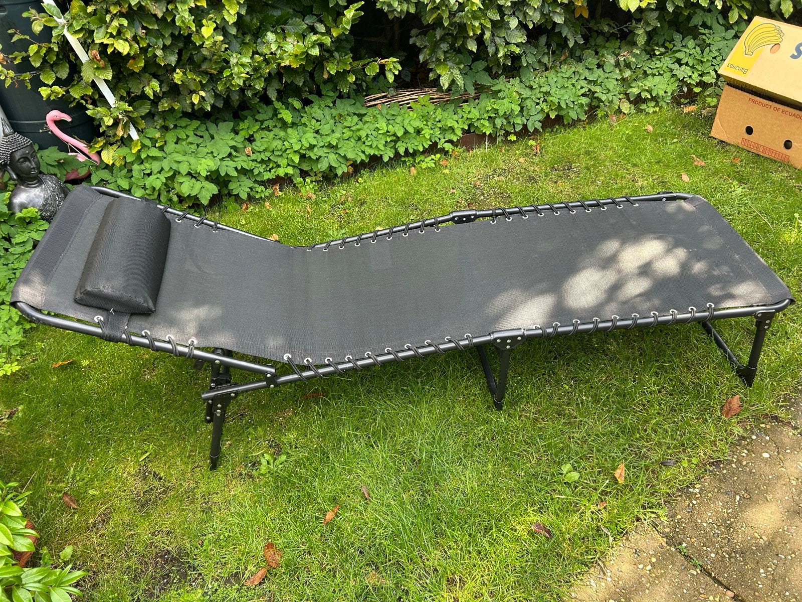 2 Comfortabel opvouwbaar ligbedden -  voor tuin of camping, Ophalen, Gebruikt, Metaal, Inklapbaar