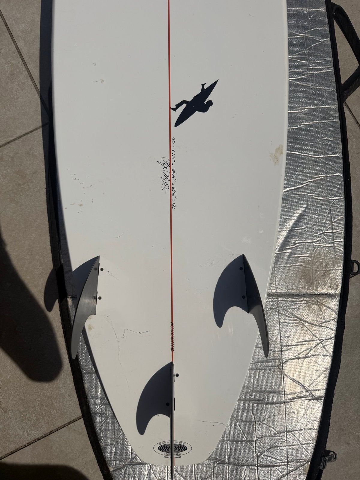 Watercooled Kym Thompson Shortboard 6'2", Watersport en Boten, Ophalen, Gebruikt, Shortboard, Met vinnen