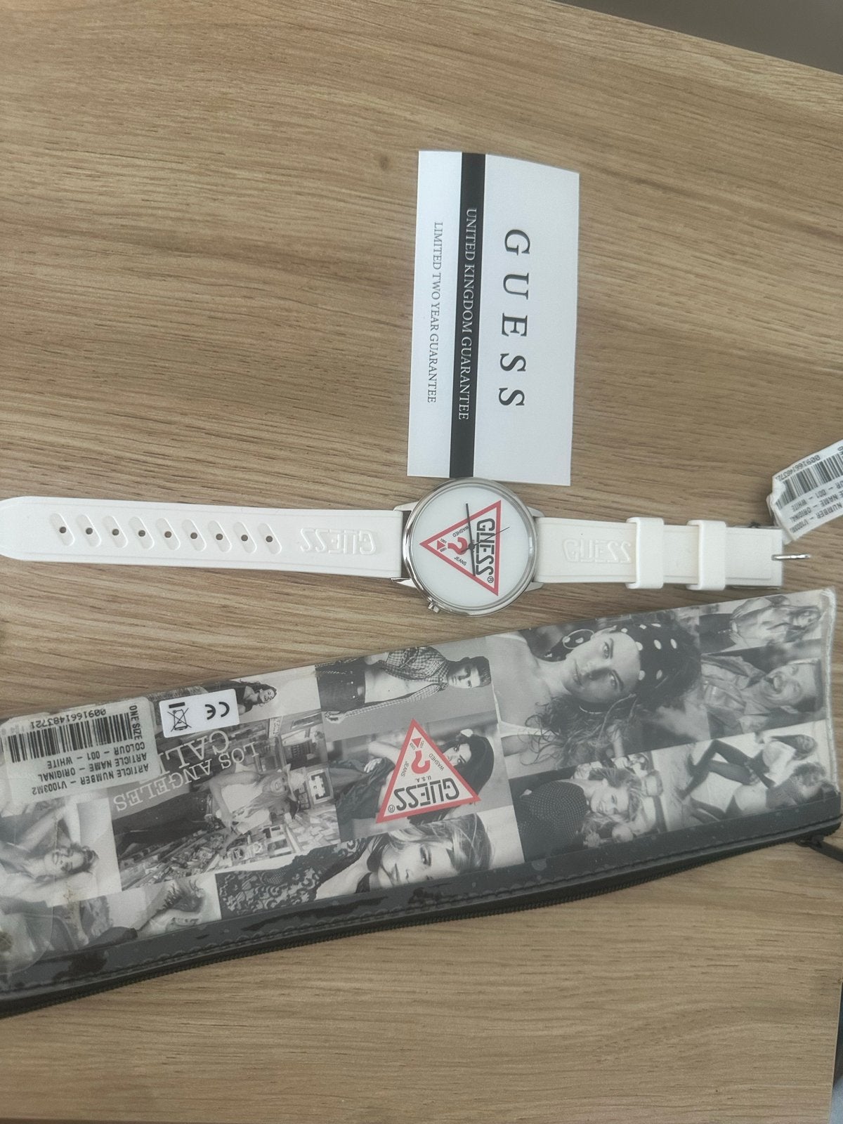 Nieuw Guess Polshorloge Wit - Origineel met Garantie, Kunststof, Guess, Polshorloge, Nieuw