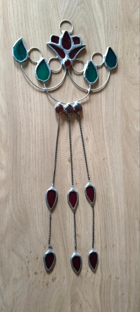 HANDGEMAAKT GLAS IN LOOD RAAM HANGER*SUN CATCHER*ZONNEVANGER, Verzenden, Zo goed als nieuw, Glas