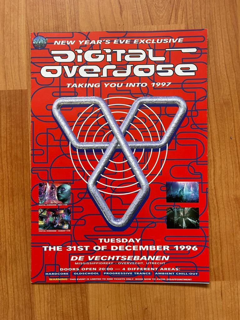 Uitklapbare Flyer - "Digital Overdose" Vechtsebanen Utrecht, Verzamelen, Posters, Ophalen, Rechthoekig Staand, A4 of kleiner, Zo goed als nieuw