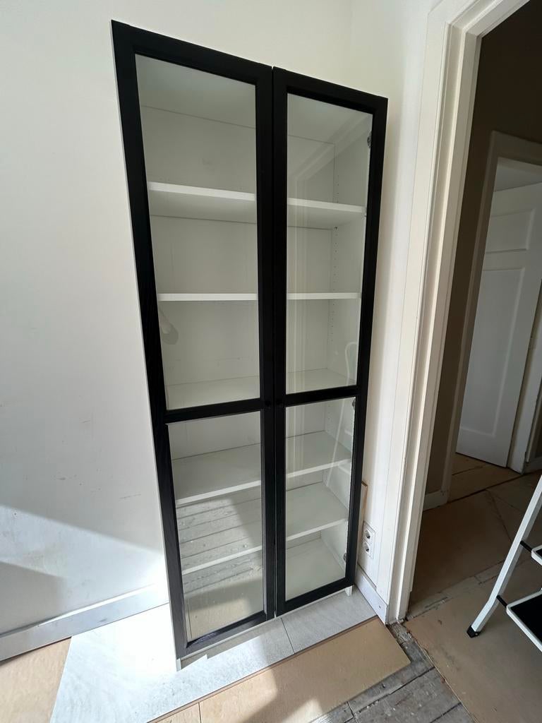 IKEA OXBERG deuren zwart eikenpatroon, Ophalen, Gebruikt, 50 tot 100 cm, Glas