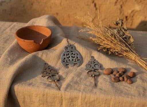 Zilveren berber fibula's + hanger, Tunesië, Sieraden, Tassen en Uiterlijk, Verzenden, Zilver, Ring