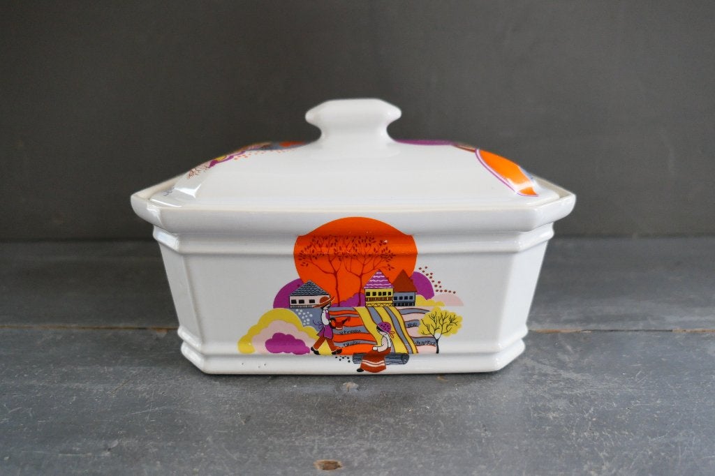 Vintage Revol France deksel schaal porcelaine, Verzenden, Overige stijlen, Porselein, Schaal of Schalen