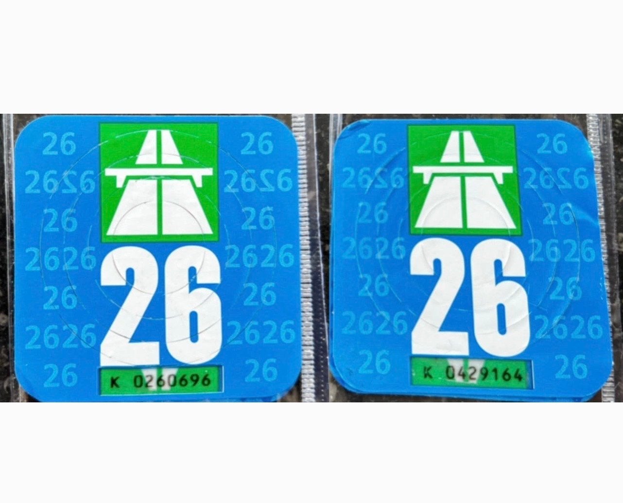 Twee autovignetten Zwitserland, Tickets en Kaartjes, Autovignetten