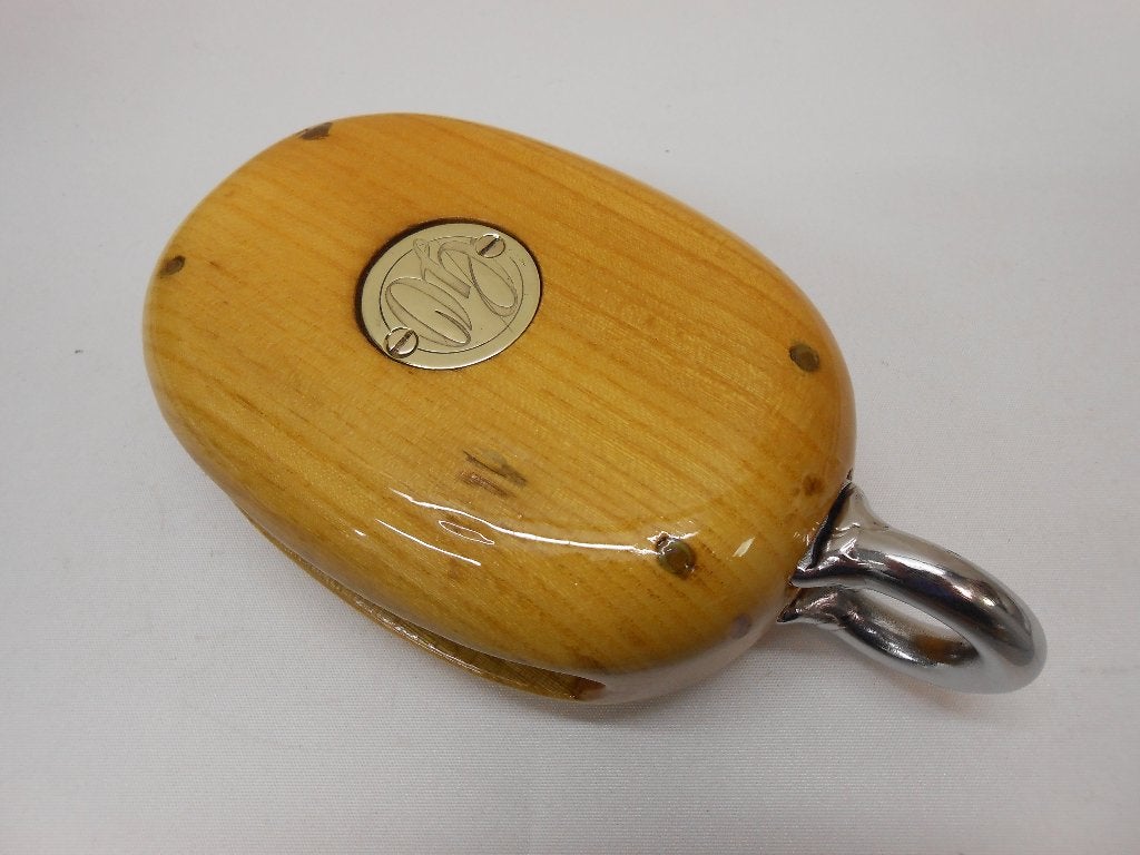 Houten Blok / Katrol, 1-schijfs voor 12 - 14 mm lijn, Ording, Ophalen of Verzenden, Zo goed als nieuw, Lijn of Blok