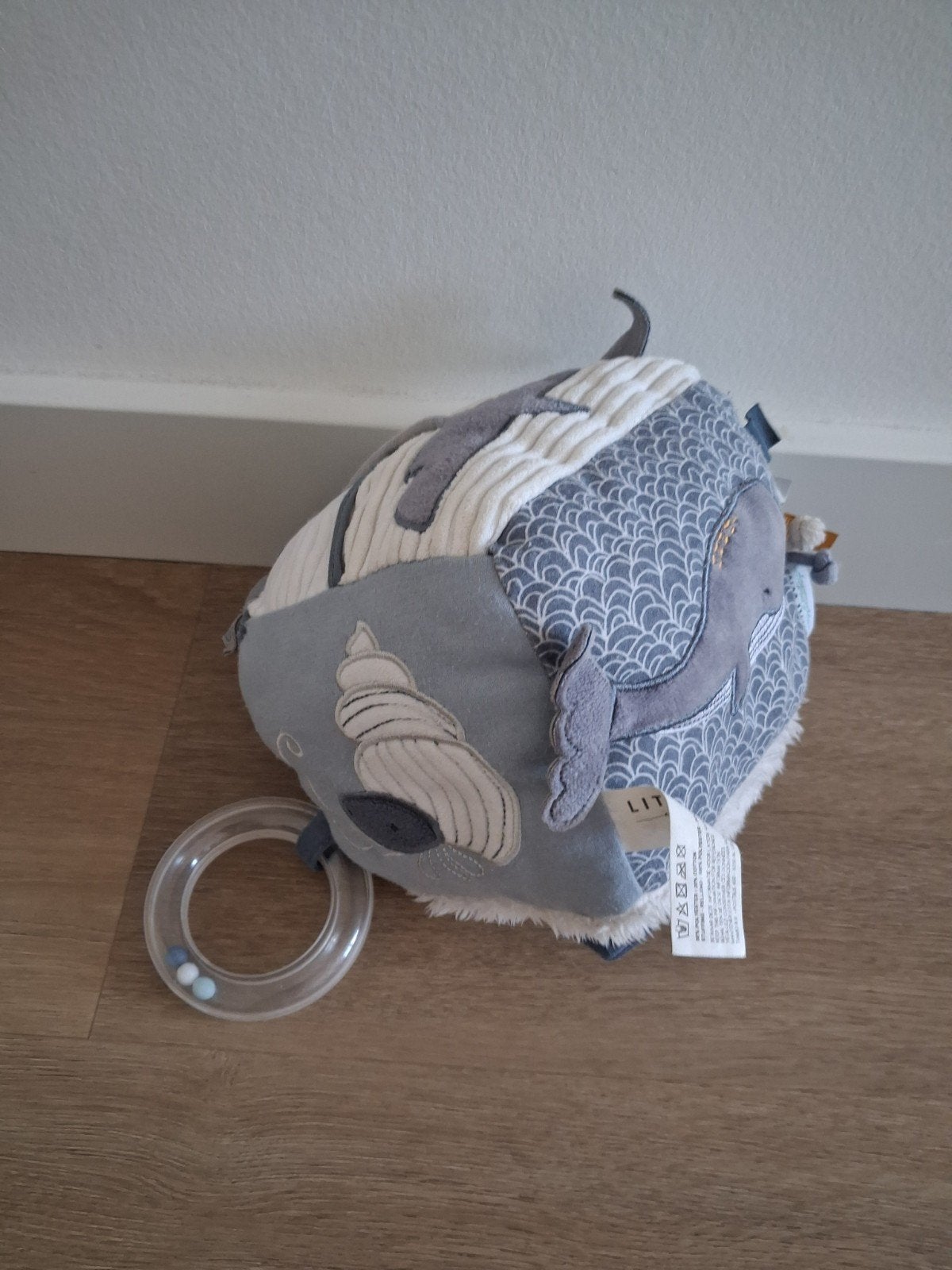 Knuffel activiteitenkubus Little Dutch blauw walvis K9575, Ophalen of Verzenden
